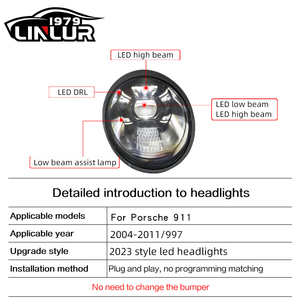[1979] Phares de voiture 2004-2011 997.1 997.2 – Amélioration des phares avant vers le style 992 avec phares LED matriciels pour 997 – Haute qualité, Plug-and-Play - Product Image 5