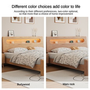 Cama King Size de <span class=keywords><strong>Madera</strong></span> de Lujo con Diseño Simple y Almacenamiento, con Carga USB para Adultos, Precio al por Mayor para Hogar y Hotel - Product Image 3