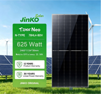 Panneaux solaires Jinko Tier 1 620W 630W 640W Tiger Neo N-Type TOPCon Mono Bifacial Double Verre 78HL4-BDV Modules PV pour projets