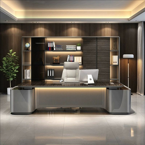 Luxurious Lacquered Executive Office <strong>Desk</strong> <strong>Large</strong> Office Furniture High-end Multi-functional boss Office <strong>Desk</strong> for Presidents - Product Image 1