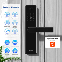 Serrure intelligente étanche de bonne qualité serrure de porte en acier en bois d'empreintes digitales serrure de porte numérique Tuya sans fil Wifi intelligente pour la maison