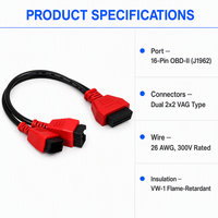 Cable Conector de Diagnóstico y Programación OBD2 de 16 Pines a FCA de 12+8 Pines para Autel, Fiat, Alfa, Chrysler, Jeep, Dodge