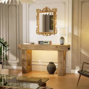 Table <span class=keywords><strong>console</strong></span> en chêne avec sorties capteur de lumière pour entrée Villa hôtel chambre ferme salon meubles avec fonction de stockage - Product Image 5