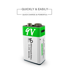 SMARTOOOLS Vervang 9V primaire batterij Li-ion oplaadbare batterij met USB 650mAh 9V lithium auto speelgoed markt type C elektrische gereedschappen - Product Image 4