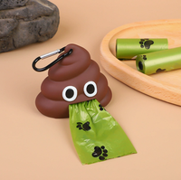 Distributeur de sacs à déjections canines moderne en forme de crotte de chien, support de sacs à déchets à suspendre pour les promenades en extérieur, fournitures pour animaux de compagnie OEM ODM