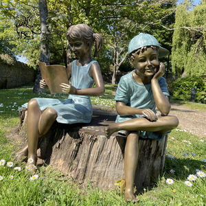 Escultura de Metal para Decoración de Parques al Aire Libre BLVE, Estatua Infantil Fundida en Bronce Antiguo, Niño Jugando en el Agua - Product Image 3