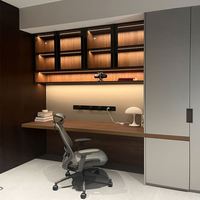 Bibliothèque de luxe sur mesure, meubles en bois massif, bureau d'étude, bureau d'ordinateur