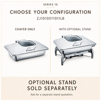 Volledig formaat inductie mechanische scharnier commerciële foodservice apparatuur buffet voedselwarmer roestvrijstalen chafing dish