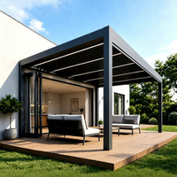Pergola à toit à lamelles en alliage d'aluminium thermolaqué, multi-scènes, moderne, écologique, anti-corrosion, pour terrasse et jardin