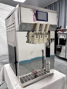 Machine à glace molle 640 pcs/h, 3 bacs, avec pompe à air, machine à yogourt glacé commerciale, équipement de restauration rapide à vendre - Product Image 6