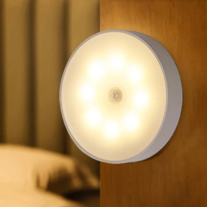 Double Colors <b>Motion</b> <b>Sensor</b> <b>Light</b> Round Safe <b>Light</b> Cordless Magnetic Induction Lamp for Kids Room Bed Room Stairs Cabinet - Product Image 3