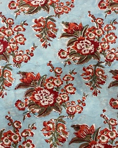 Tela de Algodón Estampada a Mano, Tela Artesanal India Ligera de 110 GSM para Ropa de Mujer a Excelente Precio - Product Image 2