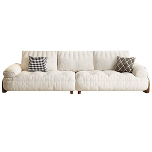french cloud fabric <b>sofa</b> scratch resistant modern straight three seater couch <b>for</b> small living room - Product Image 4