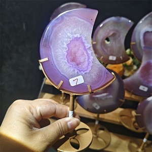 Cristallo <span class=keywords><strong>di</strong></span> Agata <span class=keywords><strong>Rosa</strong></span> Naturale all'Ingrosso, <span class=keywords><strong>Pietra</strong></span> Curativa a Forma <span class=keywords><strong>di</strong></span> <span class=keywords><strong>Luna</strong></span> per Decorazione Casa - Product Image 4