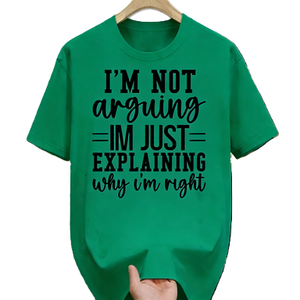 T-shirt con citazione <span class=keywords><strong>divertente</strong></span> e sarcastica: "Non sto discutendo", maglietta con grafica e slogan umoristico, regalo. T-shirt Oversize in Cotone a Maniche Corte Stile Streetwear Casual - Product Image 4