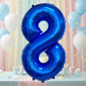 Globo de Mylar Azul Oscuro con el Número 8, 1M, para Decoración de Fiestas y Baby Shower, Tamaño Personalizable, Impresión Digital, Modelo 50223 - Product Image 2