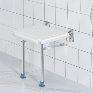 Wall Mounted Shower Chair Aluminum Alloy Foldable Non Slip Bath <b>Stool</b> For <b>Bathroom</b> Safety Equipment - Product Image 1