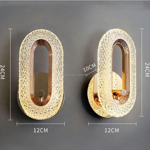 مصابيح حائط كريستالية حديثة من Lampara De LED معدنية ذهبية 3CCT من التصاميم الداخلية مصباح حائط إضاءة فاخر للفيلا - Product Image 2