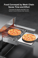Horno de Túnel Eléctrico de Alta Potencia de 25KW y 18 Pulgadas, Horno Comercial de Acero Inoxidable para Hornear Pizza con Cadena de Acero Inoxidable 304
