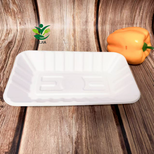 Bandejas de papel de bagazo de caña de azúcar compostables 100%, platos biodegradables, contenedor de comida desechable rectangular - Product Image 5