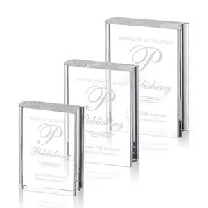 Trophée plaque verre rectangle bords biseautés