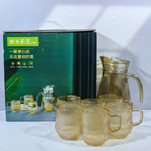 Caja de embalaje de lujo para el hogar, tetera de ámbar para beber, juego de teteras, jarra de agua de vidrio con taza - Product Image 6