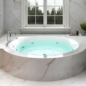 <span class=keywords><strong>Vasca</strong></span> <span class=keywords><strong>da</strong></span> <span class=keywords><strong>Bagno</strong></span> Rotonda Doppia Smart con Idromassaggio e Massaggio a Bolle, <span class=keywords><strong>Vasca</strong></span> Termostatica in Acrilico per Casa, Hotel, B&B, Uso Adulti - Product Image 4