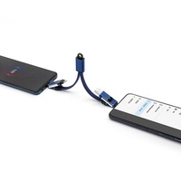 Câble de charge portable mini 4-en-1 avec logo personnalisé, charge rapide 60W, USB-A, Micro Type-C, cordon en L, cadeau promotionnel pour smartphone