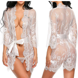 Lencería sexy para comercio exterior, compra rápida en eBay, camisón sexy transparente con encaje y aberturas, muy vendido. - Product Image 3