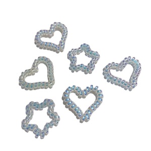 Élastique à cheveux en forme de cœur, irisé, en résine plastique, pour usage quotidien - Product Image 5