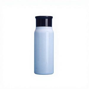 Emballage tendance en plastique PET pour les produits de première nécessité, bouteille cylindrique à bouchon à vis, blanc laiteux, pour les soins personnels et les soins de la peau, modèle B1795 - Product Image 1