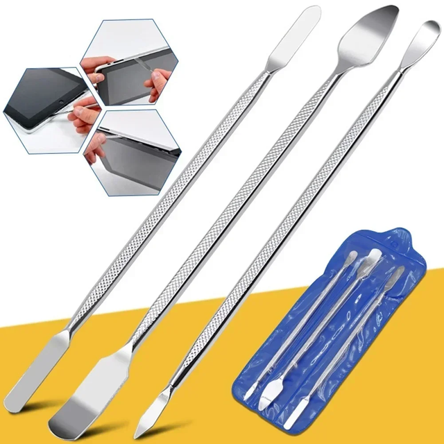 3PCS Precision Pry Tool Kit Metal Spudger Set for Smartphone, Tablet & PC Repair, Disassembly & Opening Tools