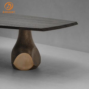 Tavolo da Pranzo Moderno <span class=keywords><strong>in</strong></span> Stile Guangdong con Gambe <span class=keywords><strong>in</strong></span> Metallo Argento e Piano <span class=keywords><strong>in</strong></span> <span class=keywords><strong>Legno</strong></span>, Forma Quadrata o Rettangolare - Product Image 4