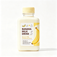 Étiquettes de bouteilles de lait de banane Haoxuan, autocollantes, imprimées, imperméables, pour produits laitiers et boissons, design personnalisé