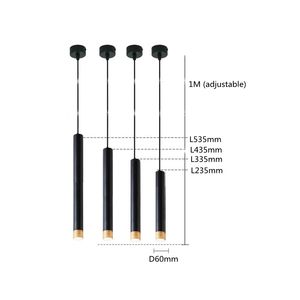 Comptoir De la Cuisine Hôtel Boutique Bar Décoration Fond Dimmable Lampes à Long Tube Cylindre LED Tube Pendentif Éclairage - Product Image 4