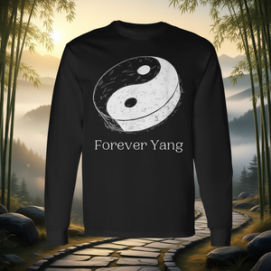 T-shirt a maniche lunghe Daoist Forever Yang Yin Yang Design Nero Unisex Taglia adulto - Product Image 1
