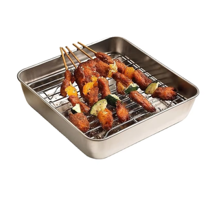 Plateau de cuisson épaissi pour cuisine, égouttoir carré anti-rouille pour <span class=keywords><strong>friteuse</strong></span> à air, utilisation polyvalente - Product Image 6