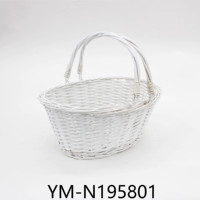 L'usine chinoise personnalise le panier de fleurs fait à la main de haute qualité, panier de fleurs de saule blanc