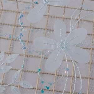 Largeur <span class=keywords><strong>140</strong></span> <span class=keywords><strong>cm</strong></span> Polyester <span class=keywords><strong>Blanc</strong></span> paillettes fleur Broderie Maille Tissu laser puces tulle Dentelle Tissu pour robe de mariée cheongsam - Product Image 1