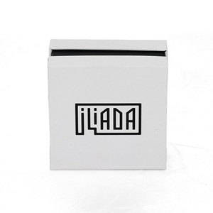 Boîte d'emballage en carton rigide noir de luxe personnalisée en gros avec logo sur le couvercle et la base pour bijoux - Product Image 5