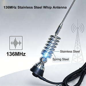 Antena de látigo de acero inoxidable de 136MHz y 3.5dBi de ganancia con cable <span class=keywords><strong>RG</strong></span>-<span class=keywords><strong>58</strong></span> y base de resorte para montaje en soporte de vehículo para comunicación - Product Image 3