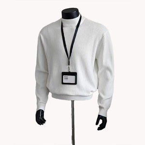 Suéter de Cuello Alto a Rayas Blancas para Hombre, Estilo Casual de Otoño Invierno, Hombros Regulares, Tejido de Punto, Novedad 2026, Suéter Minimalista - Product Image 5