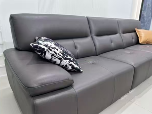 <b>Modern</b> Leather Sectional <b>Sofa</b> Large Deep Seat Functional Reclining Couch Tufted 3 Seater <b>Sofa</b> for High-End Home Theater - Product Image 2