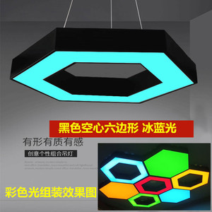 Lámpara Colgante LED de Estilo Industrial para Oficina, Forma Hexagonal Irregular, Cobertura de 10-15 m², Ideal para Centros Comerciales, Gimnasios y Supermercados - Product Image 5