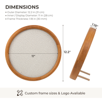 Cadre en bois massif incurvé en teck naturel sur mesure, cadre en bois à double usage avec fermeture à bille sans outil pour œuvres d'art personnalisées