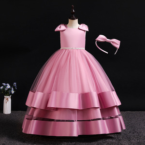 Robe de demoiselle d'honneur pour filles, jupe blanche à volants, longueur aux genoux, robe de princesse en Tulle pour enfants, robe de baptême pour filles, W006, 2022 - Product Image 4