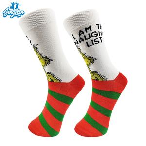 Chaussettes <span class=keywords><strong>de</strong></span> Noël à motif animal <span class=keywords><strong>Grinch</strong></span> <span class=keywords><strong>de</strong></span> dessin animé, respirantes, design tricoté créatif, personnalisées, tendance pour les couples, printemps - Product Image 3