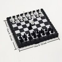 Jeu d'échecs magnétique pliable 13 cm format voyage de poche 34 pièces double reine ABS antidérapant mini jeu de société éducatif portable logique