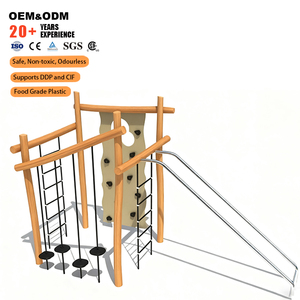 Equipo de Juego Grande para Exteriores, Estructura de Escalada <span class=keywords><strong>con</strong></span> Escalera de Cuerda y Tobogán, Apto para <span class=keywords><strong>Parques</strong></span> Infantiles - Product Image 2