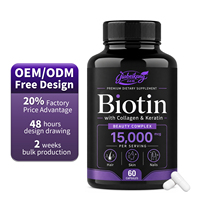 Comprimés de biotine, kératine et collagène en marque privée, capsules de biotine pour les cheveux, la peau et les ongles, suppléments de biotine